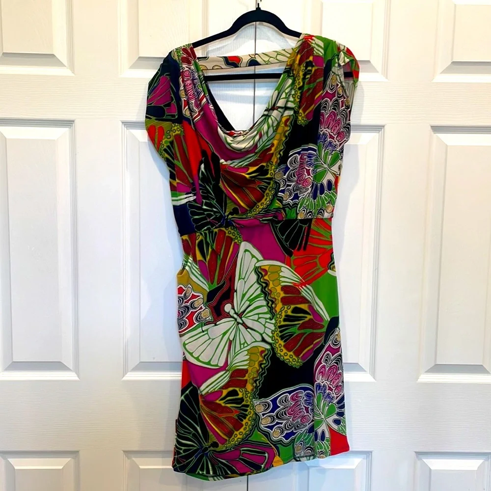Alfani Multicolor Butterfly Print Dress - Picture 4 of 4